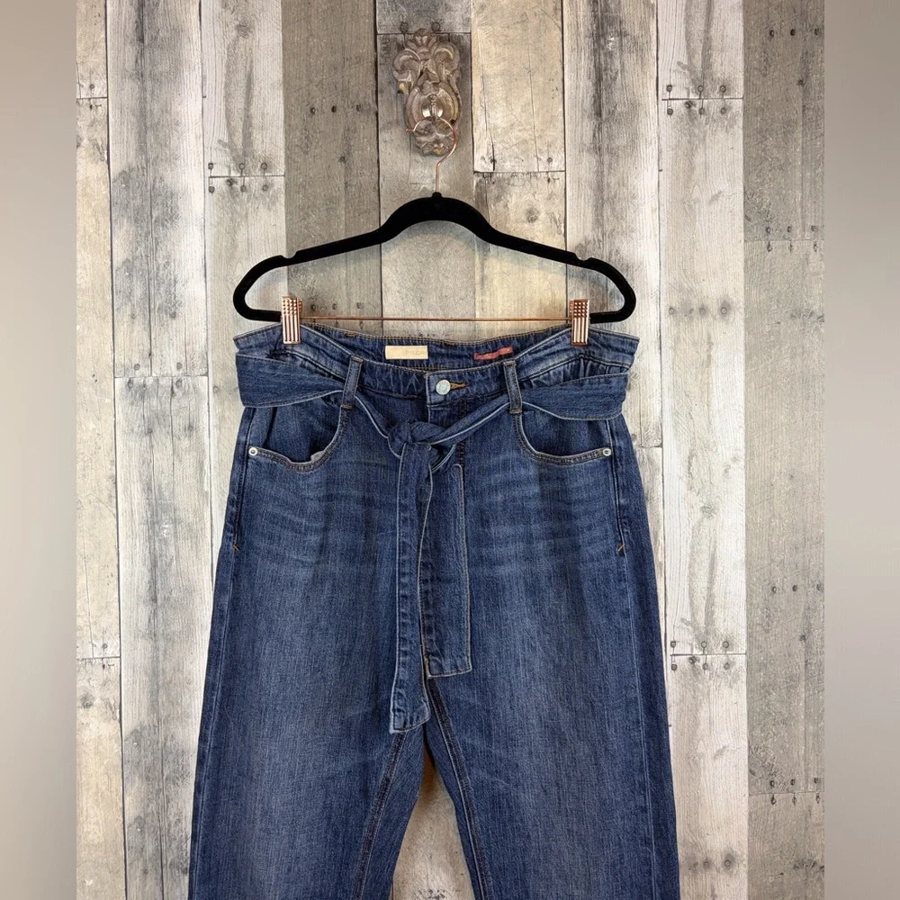 Anthropologie Pilcro Ultra High Rise Relaxed Pull On Jeans Tie Waist Size 29.